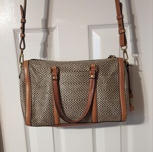 Fossil Black and Brown Crossbody Bag